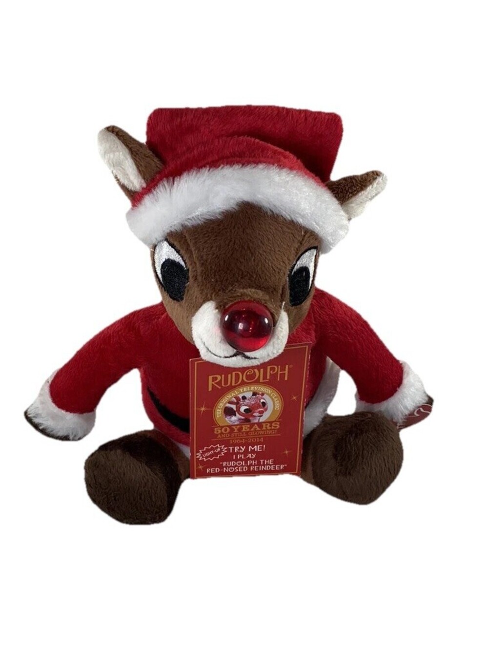NEW 8" Plush Dan Dee 2014 Light Up Rudolph The Red Nosed Reindeer Misfit Toys